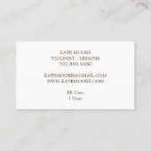 Violinistin und Lehrerin Visitenkarte (Rückseite)