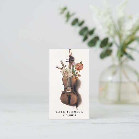 Violinistin Vintage Violinistin Musikerin Lehrerin Visitenkarte (Stehend Vorderseite)