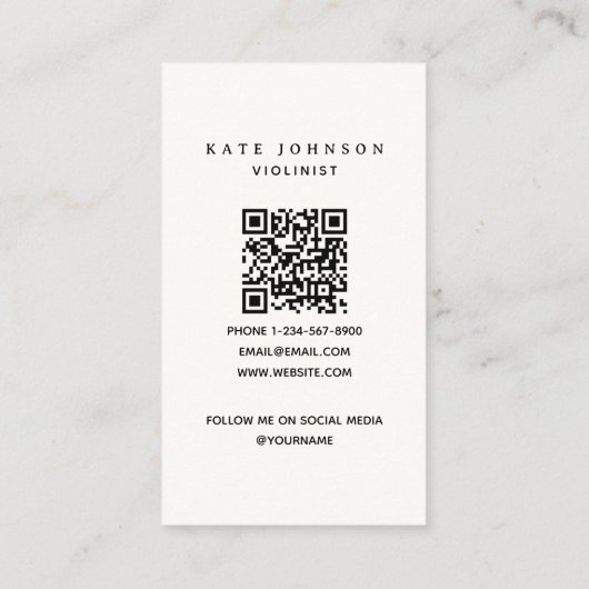 Violinistin Vintage Violinistin Musikerin Lehrerin Visitenkarte (Rückseite)