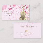 Violinistisch-rosa Blätter Visitenkarte (Vorne/Hinten)