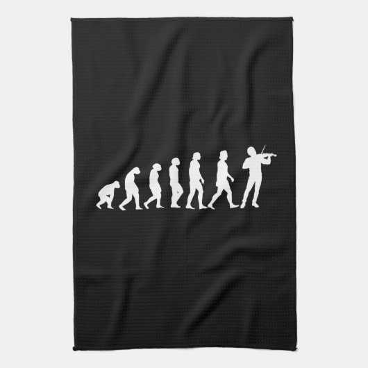 Violinistische Evolution Geschirrtuch (Vertikal)