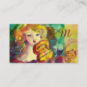 VIOLINISTISCHES MÄDCHEN-SPIELVIOLIN, GOLD-GELBE-MO VISITENKARTE (Rückseite)