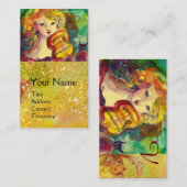 VIOLINISTISCHES MÄDCHEN-VIOLIN UND CAT/GOLD-GOLD-G VISITENKARTE (Vorne/Hinten)