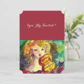 VIOLINISTISCHES MÄDCHEN, VIOLIN UND CAT Sweet 16 G Einladung (Stehend Vorderseite)