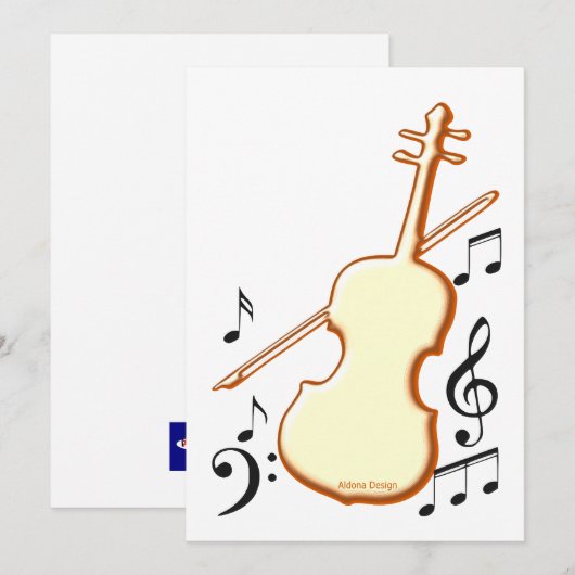 Violinkarte Einladung (Vorne/Hinten)