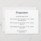 Violinkonzert Klassische Musik Einladung (Rückseite)