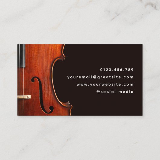 Violinlehrer Beruflich Musiker Einfach Visitenkarte (Rückseite)
