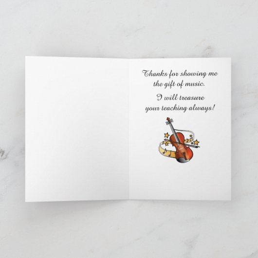 Violinlehrer Vielen Dank, dass Sie den Namen indiv Dankeskarte (Innenseite)