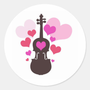 Violinliebe Runder Aufkleber