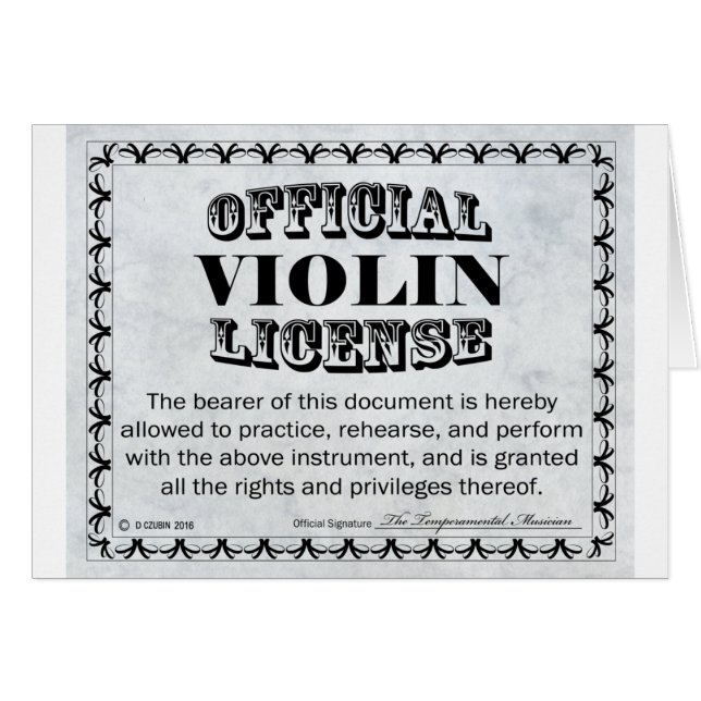 Violinlizenz (Vorderseite (Horizontal))