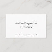 Violinmusiker Schwarz auf Weiß Visitenkarte (Rückseite)