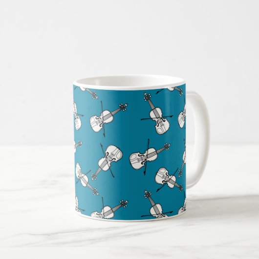 Violinmuster Kaffeetasse (VorderseiteRechts)