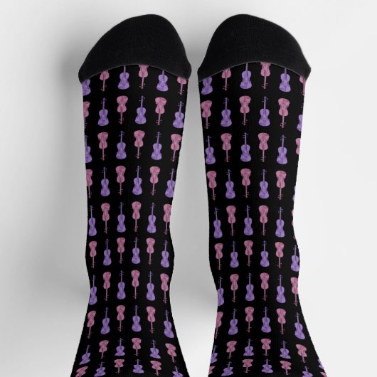 Violinmuster - Lavendel und Rosa Socken (Oben)
