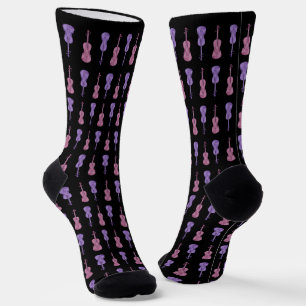 Violinmuster - Lavendel und Rosa Socken