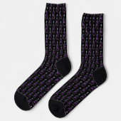 Violinmuster - Lila und schwarz Socken (Linkes Detail)