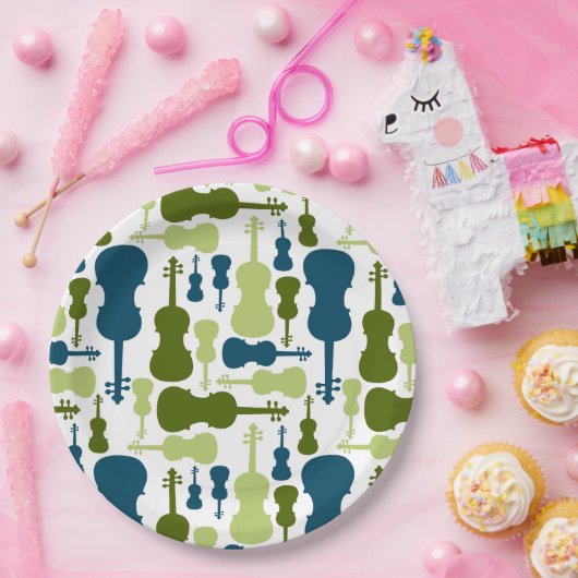 Violinmuster Pappteller (Party)
