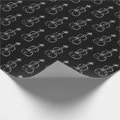 Violinmuster - Schwarz und Weiß Geschenkpapier (Ecke)