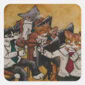 Violinorchester Katzen Rechteckige Aufkleber (Vorderseite)