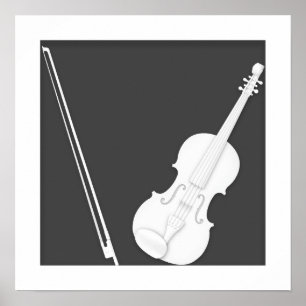 Violinpapier-Kutout-Illusion durch Mozartini, Holz Poster