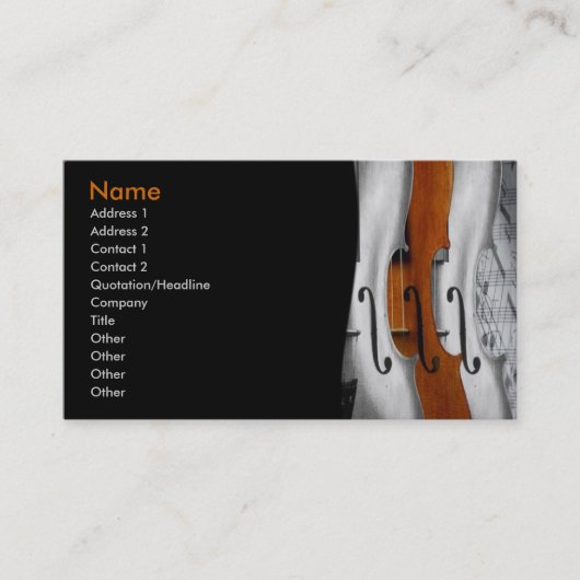 Violins Business Card Visitenkarte (Vorderseite)