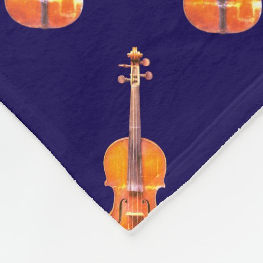 Violins Music Themed Patterns Navy Personalisiert Fleecedecke (Ecke)