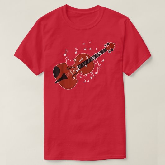 Violins Player Sheet Music Butterflies3295 T-Shirt (Design vorne)