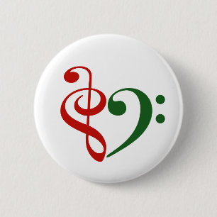 Violinschlüssel Bassschlüssel Herz Musikliebhaber Button