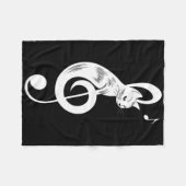 Violinschlüssel schwarze Katze Musik Kätzchen Note Fleecedecke (Vorderseite (Horizontal))