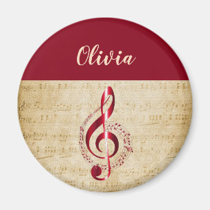 Violinschlüssel Vintage-Musik Magnet
