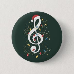 Violinschlüssel-Weihnachtslichter Musikliebhaber M Button