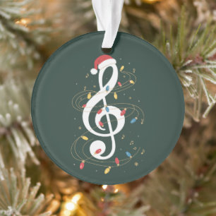 Violinschlüssel-Weihnachtslichter Musikliebhaber M Ornament
