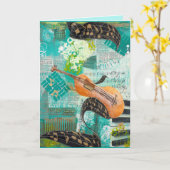 Violinschmelz Karte (Gelbe Blume)