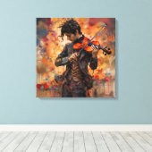 Violinspieler in der Praxis Leinwanddruck (Insitu (Holzboden))