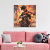 Violinspieler in der Praxis Leinwanddruck (Insitu (Wohnzimmer))