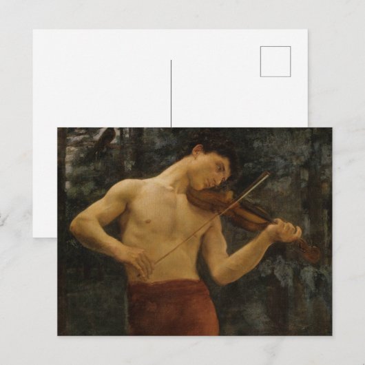 Violinspieler Postkarte (Vorne/Hinten)