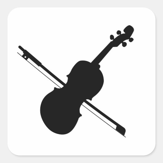 Violinsticker Quadratischer Aufkleber (Vorderseite)