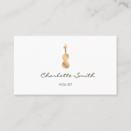 Violist Gold Eleganter Musiker Weiß Visitenkarte