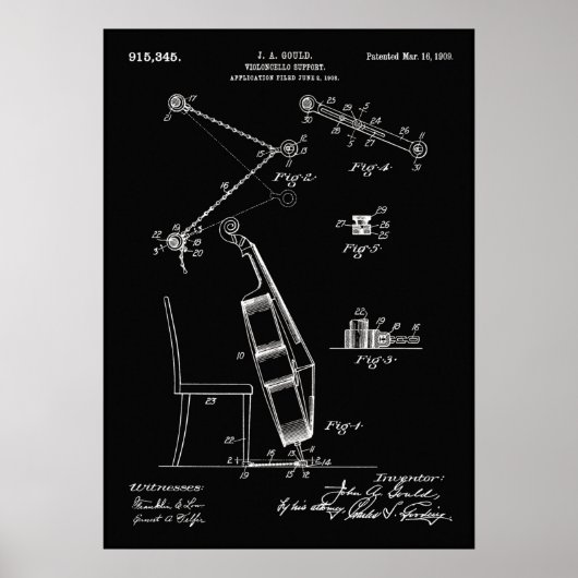 Violoncello Patent Poster (Vorne)