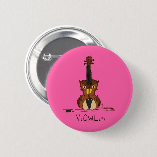 ViOWLin Violin Owl Music Button Button (Vorne & Hinten)