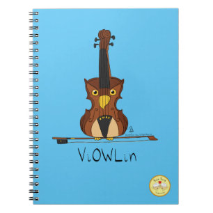 ViOWLin Violin Owl Music Notebook Notizblock