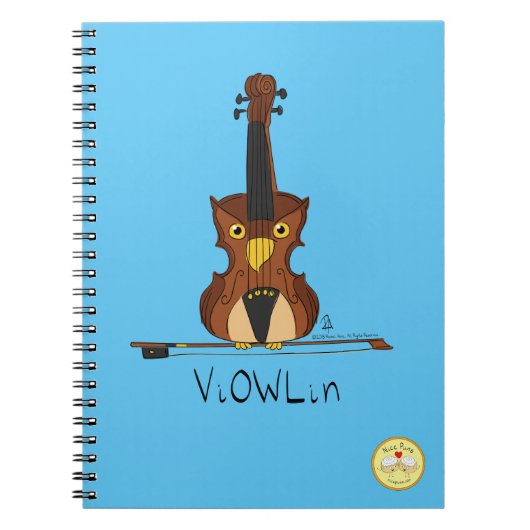 ViOWLin Violin Owl Music Notebook Notizblock (Vorderseite)