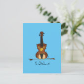 ViOWLin Violin Schüssel Postkarte (Stehend Vorderseite)