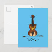 ViOWLin Violin Schüssel Postkarte (Vorne/Hinten)