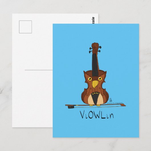 ViOWLin Violin Schüssel Postkarte (Vorne/Hinten)