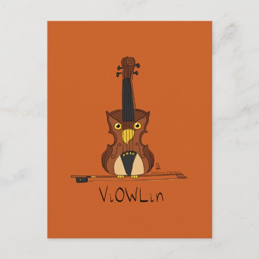 ViOWLin Violin Schüssel Postkarte (Vorderseite)