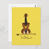 ViOWLin Violin Schüssel Postkarte (Vorne/Hinten)