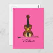 ViOWLin Violin Schüssel Postkarte (Vorne/Hinten)