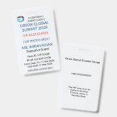 VIP-Abzeichen | Ausweis – Unternehmenssicherheit (Vorder- & Rückseite)