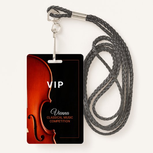 VIP Access Abzeichen für den klassischen Musikwett Ausweis (Vorderseite mit Schlüsselband)