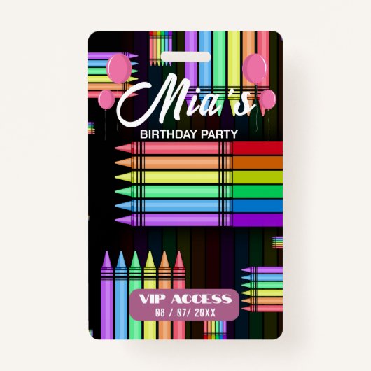 VIP Access Abzeichen für Geburtstagspartei Ausweis (Vorderseite)